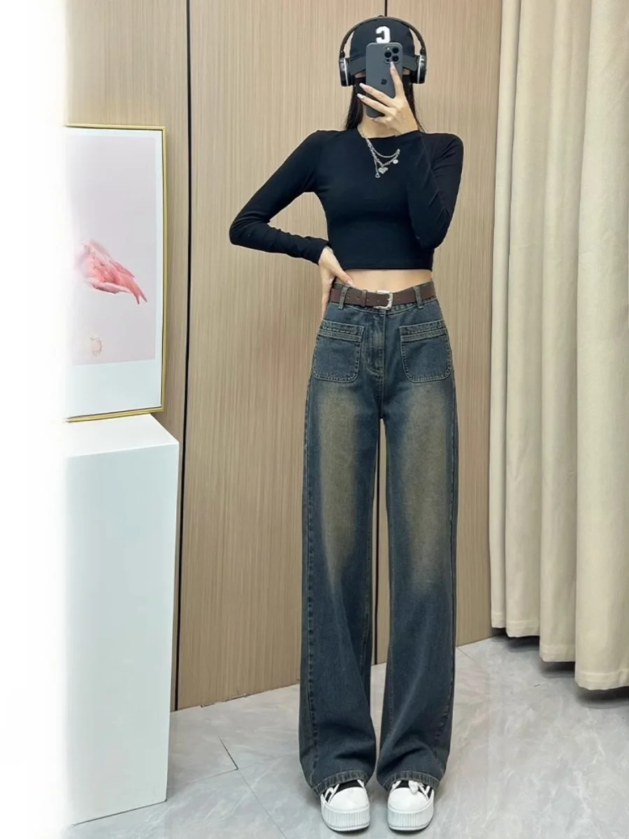High Waist Straight Leg Jeans Women's New 2025 Spring Autumn Small Size Trendy Slimming Loose plus Size Wide Leg Pants
High Waist Straight Leg Jeans Women's New 2025 Spring Autumn Small Size Trendy Slimming Loose plus Size Wide Leg Pants