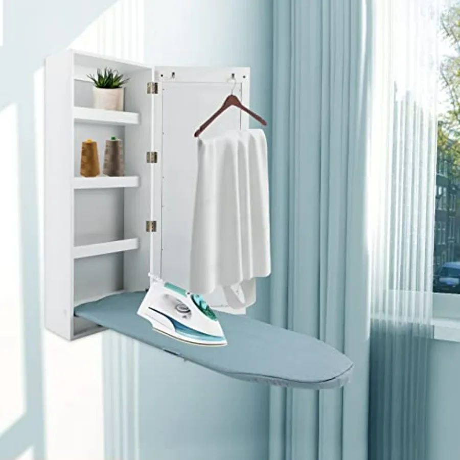 Wall Mounted Ironing Board Cabinet Holder Wall Mount Closet with Storage Built in V-Shaped Ironing Board+ Flat Panel Mirror Door
Wall Mounted Ironing Board Cabinet Holder Wall Mount Closet with Storage Built in V-Shaped Ironing Board+ Flat Panel Mirror Door