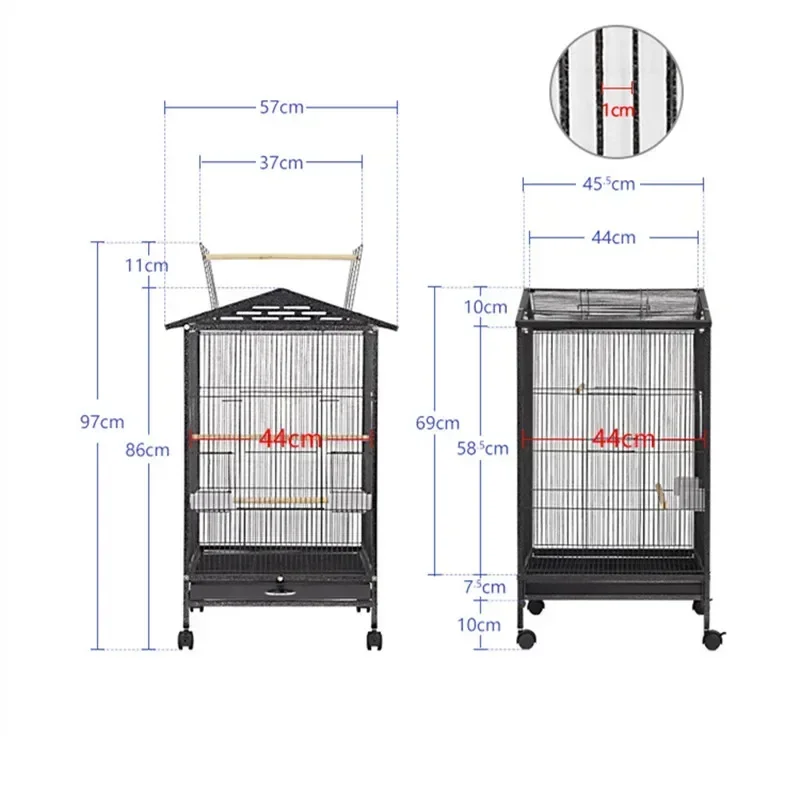 45x45x86cm Metal Large Capacity Bird Cage with Play Top and Rolling Stand for Parrots Conures Lovebird Cockatiel Parakeets Macaw
45x45x86cm Metal Large Capacity Bird Cage with Play Top and Rolling Stand for Parrots Conures Lovebird Cockatiel Parakeets Macaw