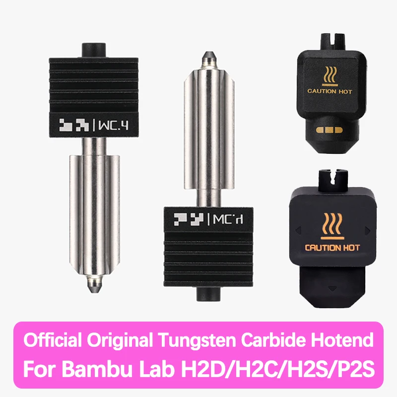 Original 0.4/0.6/0.8mm Tungsten Carbide Hotend For Bambu Lab H2D/H2C/H2S/X2D/P2S Official Print Head Standard Flow HF Hot End
Original 0.4/0.6/0.8mm Tungsten Carbide Hotend For Bambu Lab H2D/H2C/H2S/X2D/P2S Official Print Head Standard Flow HF Hot End