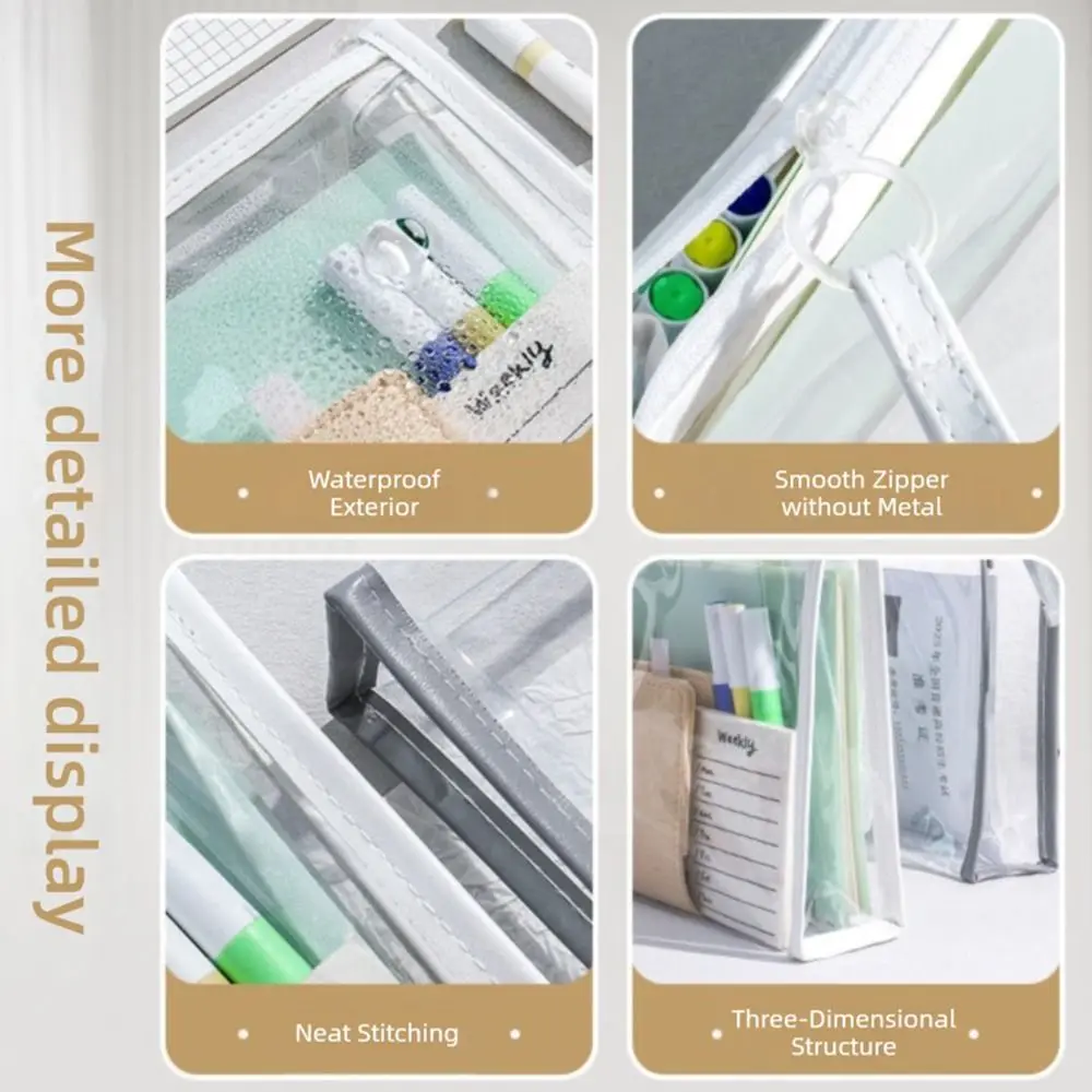 1pc Durable PVC Clear Storage Bag With Handle Waterproof Stationery Organizer Large Capacity Stationery Pouch School Office
1pc Durable PVC Clear Storage Bag With Handle Waterproof Stationery Organizer Large Capacity Stationery Pouch School Office