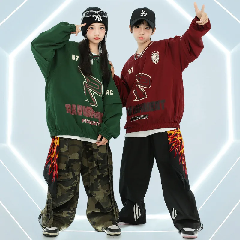 Kid Cool Hip Hop Clothing Black Red Sweatshirt Camouflage Casual Wide Cargo Pants for Girl Boy Jazz Dance Wear Costumes Clothes
Kid Cool Hip Hop Clothing Black Red Sweatshirt Camouflage Casual Wide Cargo Pants for Girl Boy Jazz Dance Wear Costumes Clothes