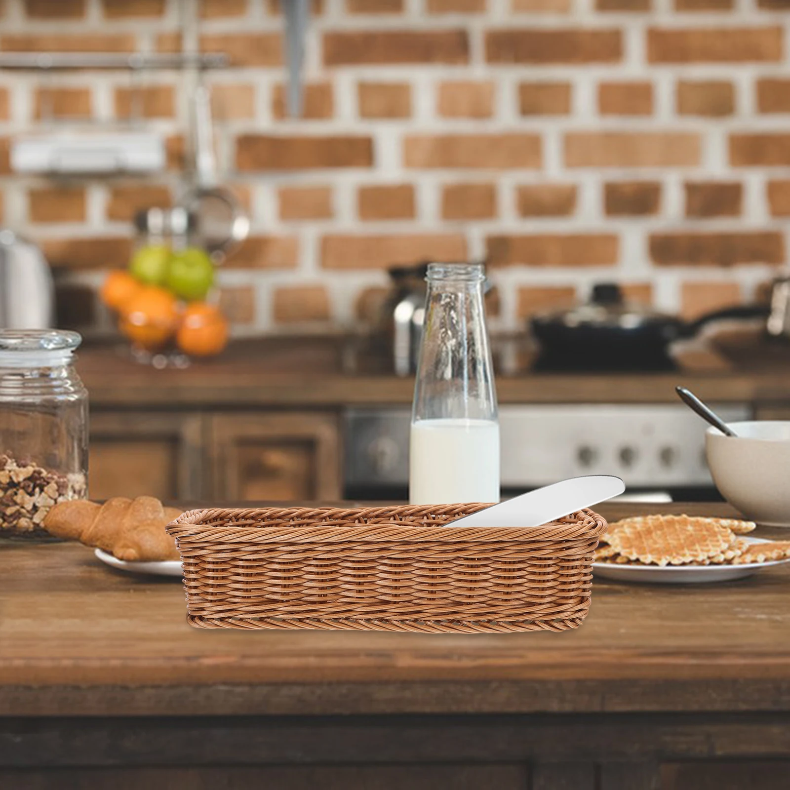 Plastic Rattan Woven Basket Tableware Storage Box Chopsticks Fork Holder Kitchen ganizer PP Material Small Size
Plastic Rattan Woven Basket Tableware Storage Box Chopsticks Fork Holder Kitchen ganizer PP Material Small Size