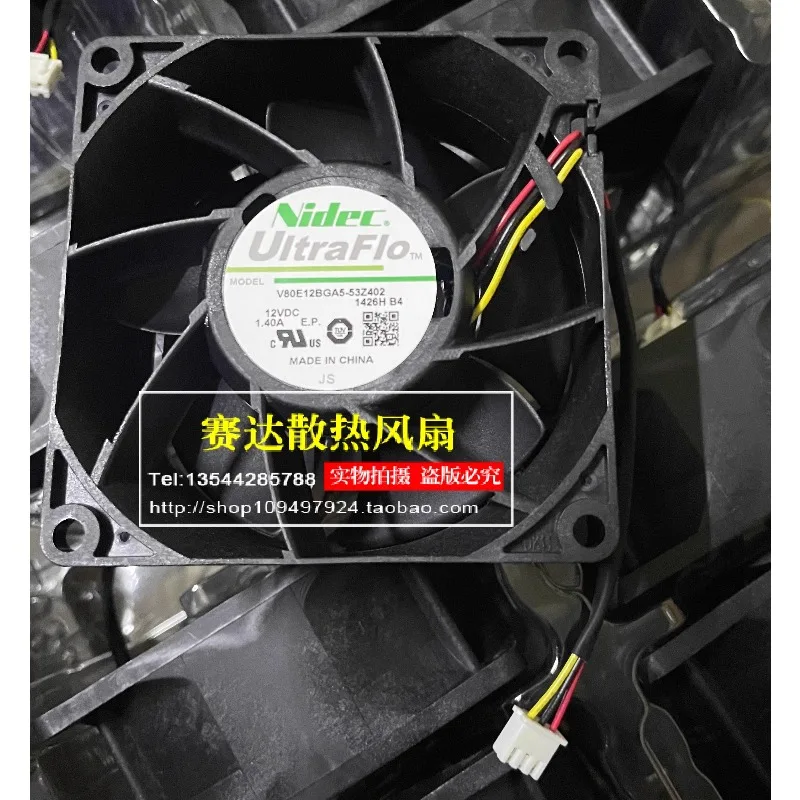 Новый вентилятор-кулер для Nidec V80E12BGA5-53Z402 8038 12 В 1,40 А охлаждающий вентилятор 80*80*38 мм
Новый вентилятор-кулер для Nidec V80E12BGA5-53Z402 8038 12 В 1,40 А охлаждающий вентилятор 80*80*38 мм