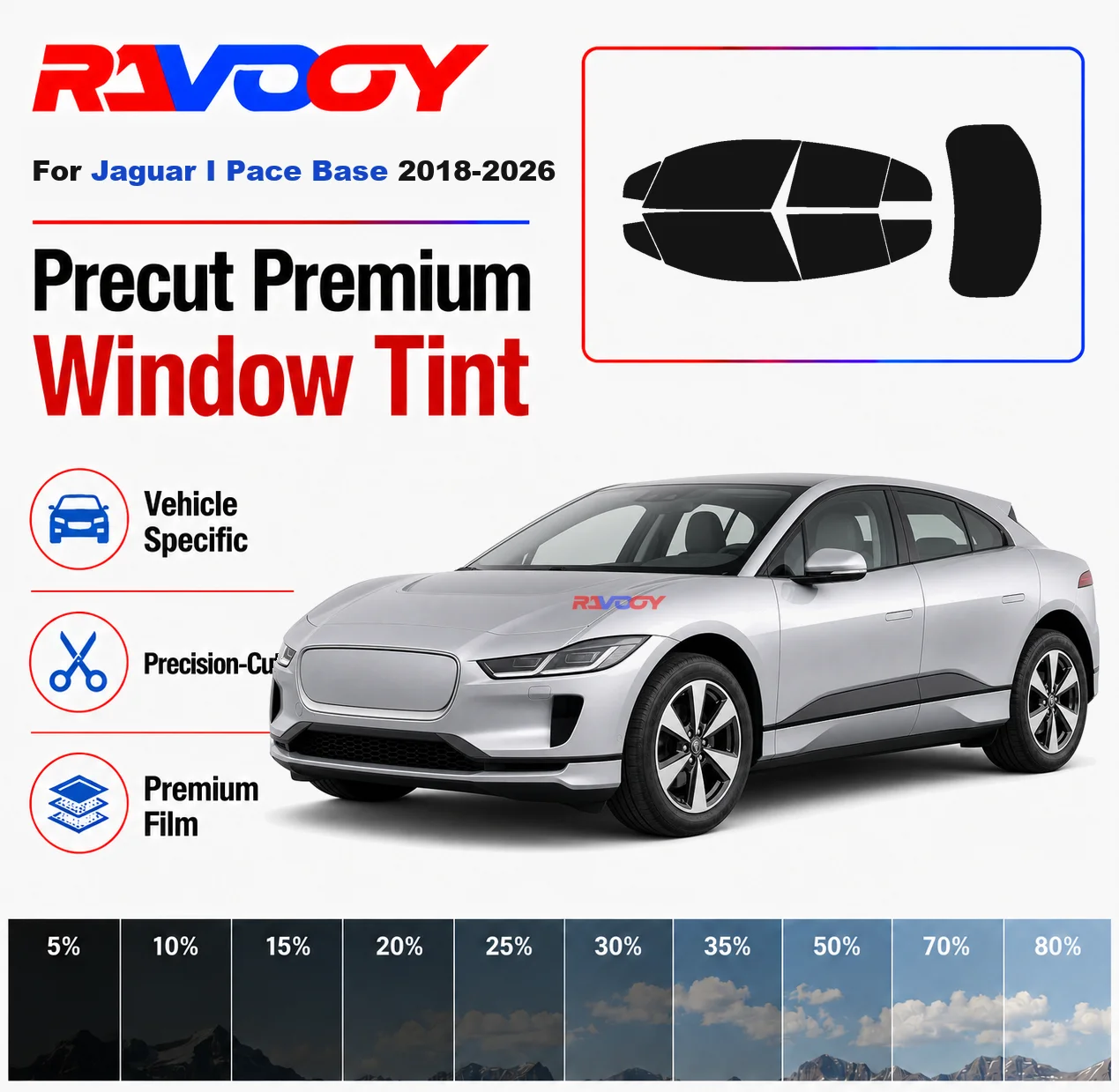 Premium Precut Window Tint Kit Front Rear Windows Rear Windshield For Jaguar I Pace Base 2018-2026 Car Solar Nano Ceramic Film
Premium Precut Window Tint Kit Front Rear Windows Rear Windshield For Jaguar I Pace Base 2018-2026 Car Solar Nano Ceramic Film