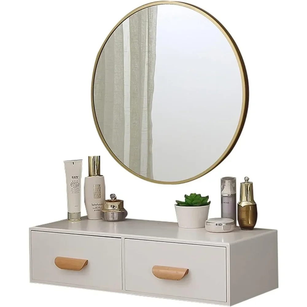 Wall-Mounted Dressing Table with Mirror Cabinet Bedroom Small Apartment Mini Wood Chest of Drawers Vanities for Makeup
Wall-Mounted Dressing Table with Mirror Cabinet Bedroom Small Apartment Mini Wood Chest of Drawers Vanities for Makeup