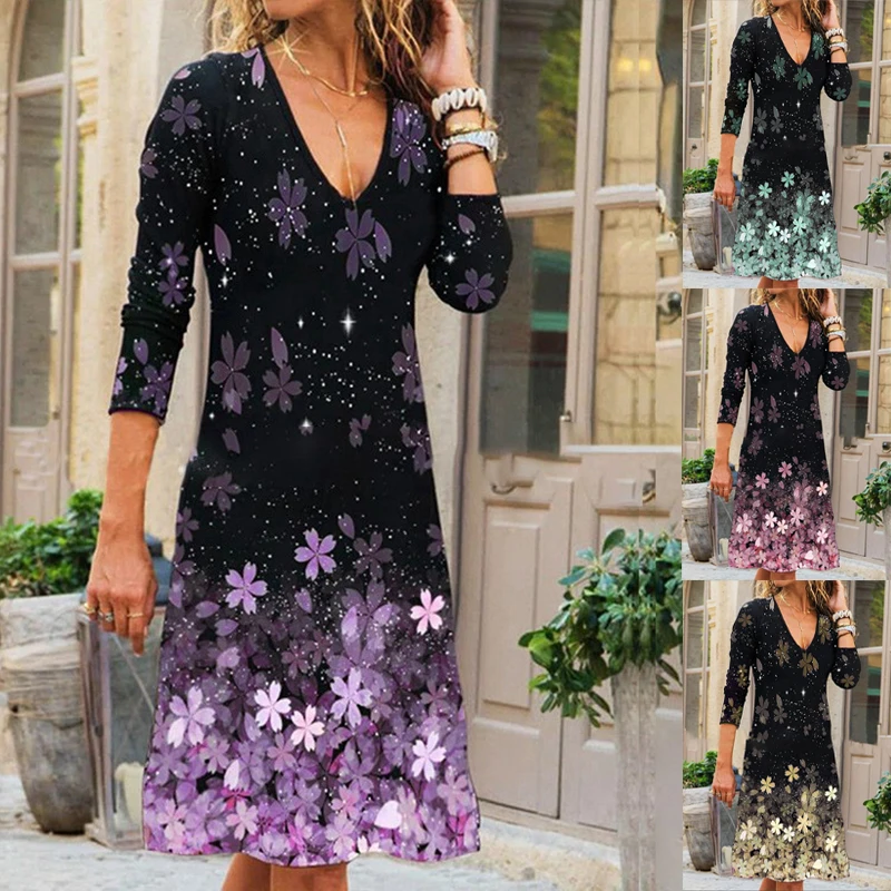 Women's New Floral Dress Spring Autumn Long Sleeve V-Neck Casual Dress Sexy Retro Mini Dress Street Style Party Dress Plus Size
Women's New Floral Dress Spring Autumn Long Sleeve V-Neck Casual Dress Sexy Retro Mini Dress Street Style Party Dress Plus Size