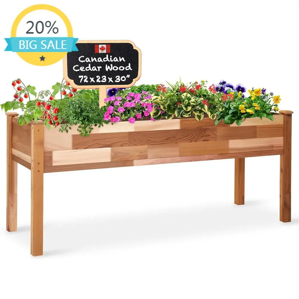 Деревянная приподнятая кадка для выращивания трав, овощей и цветов, 72 x 23 x 30 см
Деревянная приподнятая кадка для выращивания трав, овощей и цветов, 72 x 23 x 30 см
