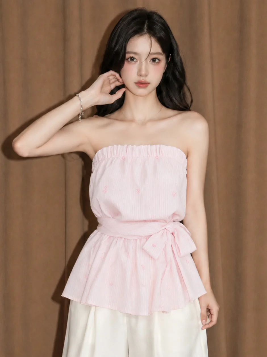 Pink Sleeveless Wrap Top Women's Summer Outfit Design Belted Waist Vest Sweet Temperament Absolutely Beautiful Small Shirt
Pink Sleeveless Wrap Top Women's Summer Outfit Design Belted Waist Vest Sweet Temperament Absolutely Beautiful Small Shirt