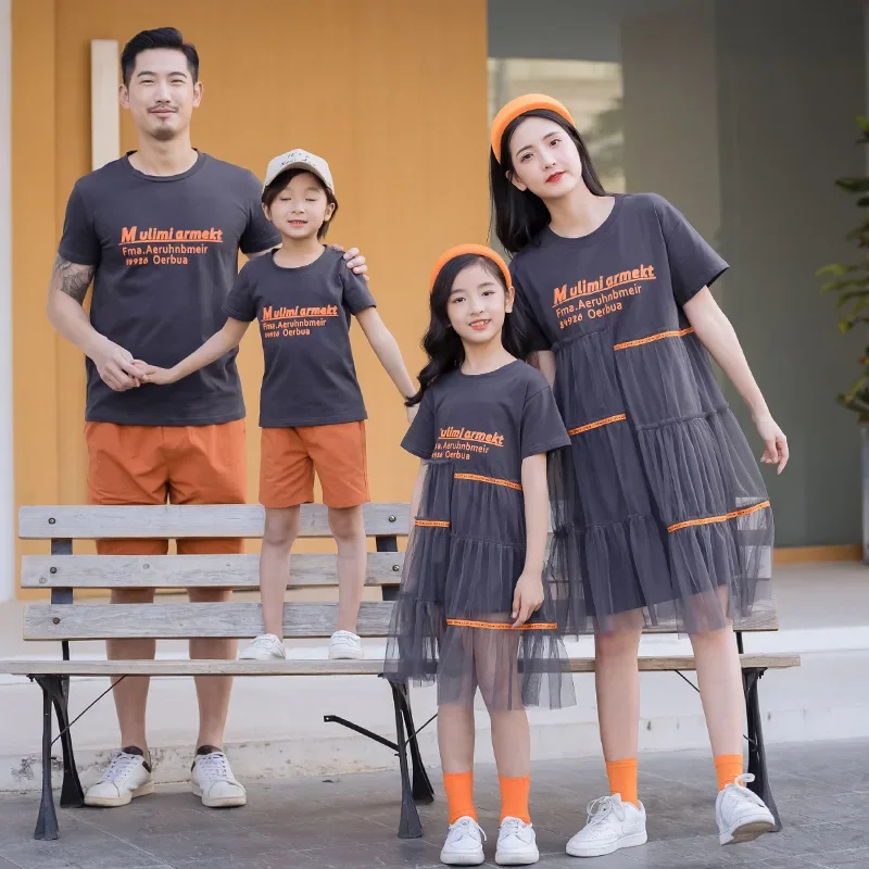 Summer Family Matching Outfits Mother Daughter Mesh Dresses Dad Son T-shirt &Shorts Family Look Holiday Matching Couple Clothes
Summer Family Matching Outfits Mother Daughter Mesh Dresses Dad Son T-shirt &Shorts Family Look Holiday Matching Couple Clothes