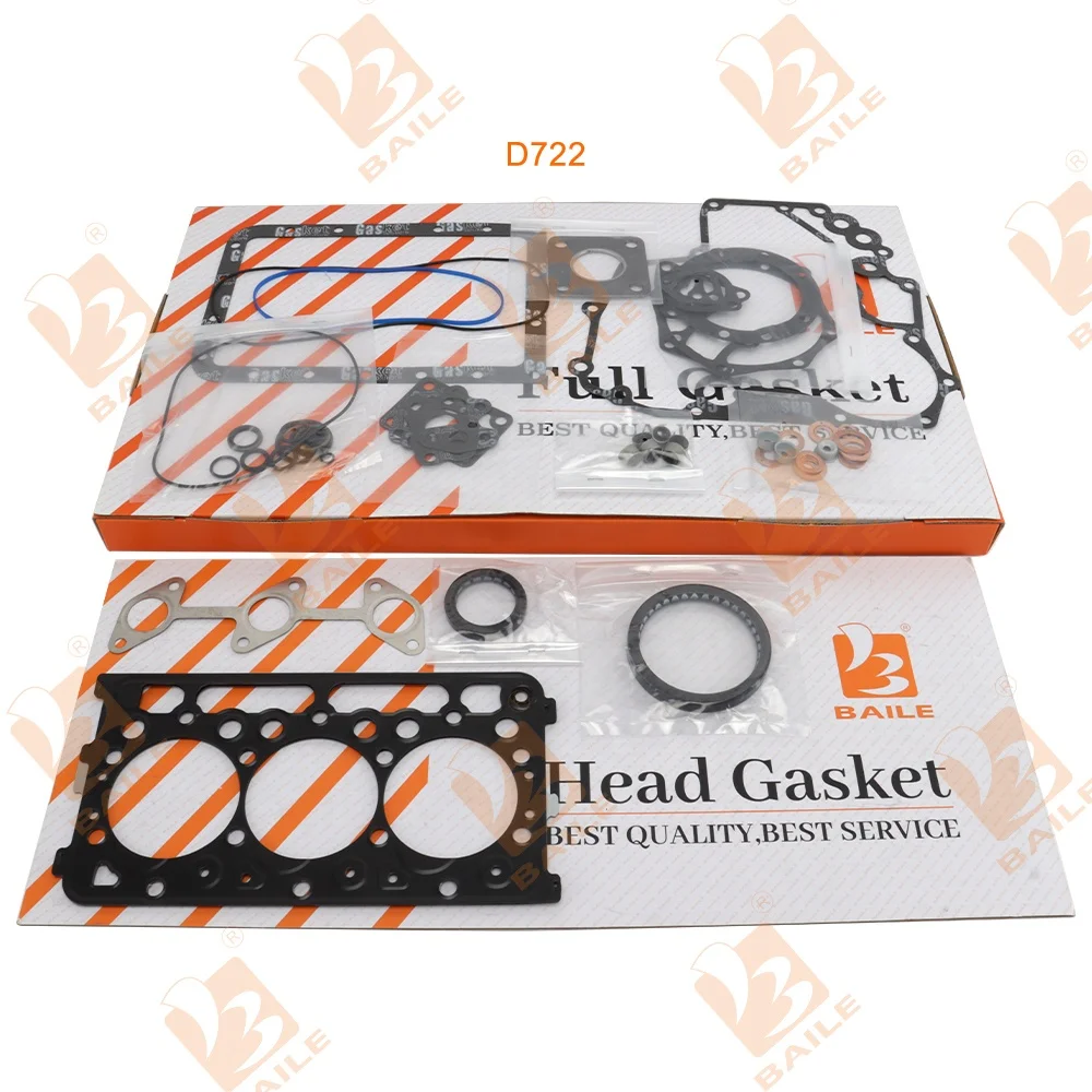 Полный комплект прокладок цилиндра D722 подходит для ремонта двигателя вилочного погрузчика Kubota D722 Полный комплект прокладок 
Полный комплект прокладок цилиндра D722 подходит для ремонта двигателя вилочного погрузчика Kubota D722 Полный комплект прокладок