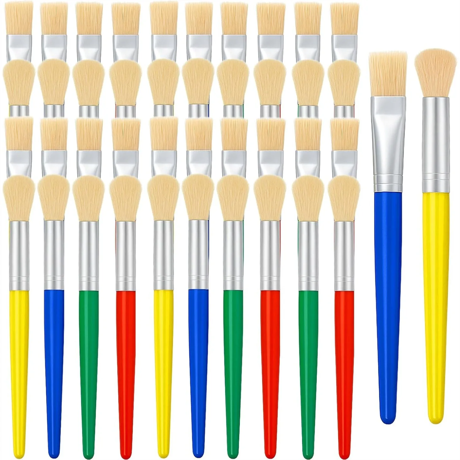 48 Pcs Kids Paint Brushes Set Round and Flat for Acrylic Watercolor Washable Art Supplies
48 Pcs Kids Paint Brushes Set Round and Flat for Acrylic Watercolor Washable Art Supplies