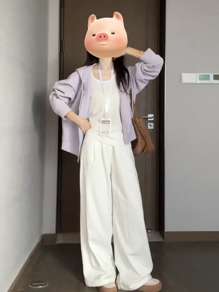 High Waist Wide Leg Denim Jeans Women's Loose BF Lazy Style Straight Floor-Length Pants Spring 2025 Casual Pure Color
High Waist Wide Leg Denim Jeans Women's Loose BF Lazy Style Straight Floor-Length Pants Spring 2025 Casual Pure Color
