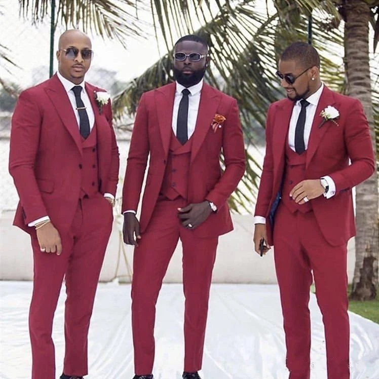 Latest Design Fashion Burgundy Peak Lapel Men Suits 3 Pieces Costume Homme Groom Wedding Terno Masculino Slim Fit Tuxedo Blazer
Latest Design Fashion Burgundy Peak Lapel Men Suits 3 Pieces Costume Homme Groom Wedding Terno Masculino Slim Fit Tuxedo Blazer