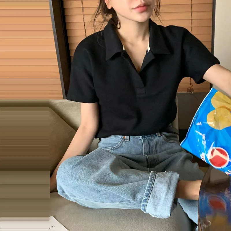 American Retro Black Shirt 2026 Summer New Design Casual Collar Breathable Short Sleeve T-Shirt Women Loose Fit Button up
American Retro Black Shirt 2026 Summer New Design Casual Collar Breathable Short Sleeve T-Shirt Women Loose Fit Button up