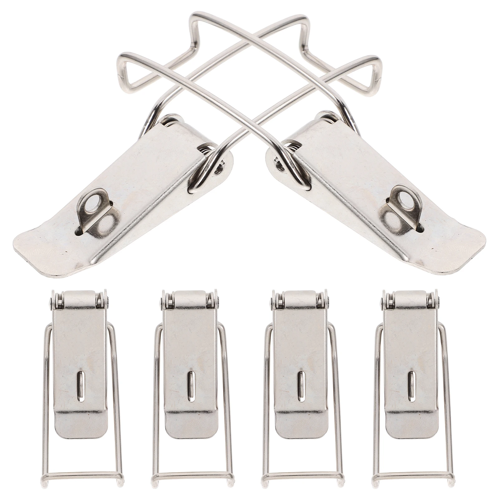 6pcs Stainless Steel Extended Hook Latch Lock Heavy Duty Spring Duckbill Buckle Door Garage Fastener Catch Clasp Toggle Hasp
6pcs Stainless Steel Extended Hook Latch Lock Heavy Duty Spring Duckbill Buckle Door Garage Fastener Catch Clasp Toggle Hasp