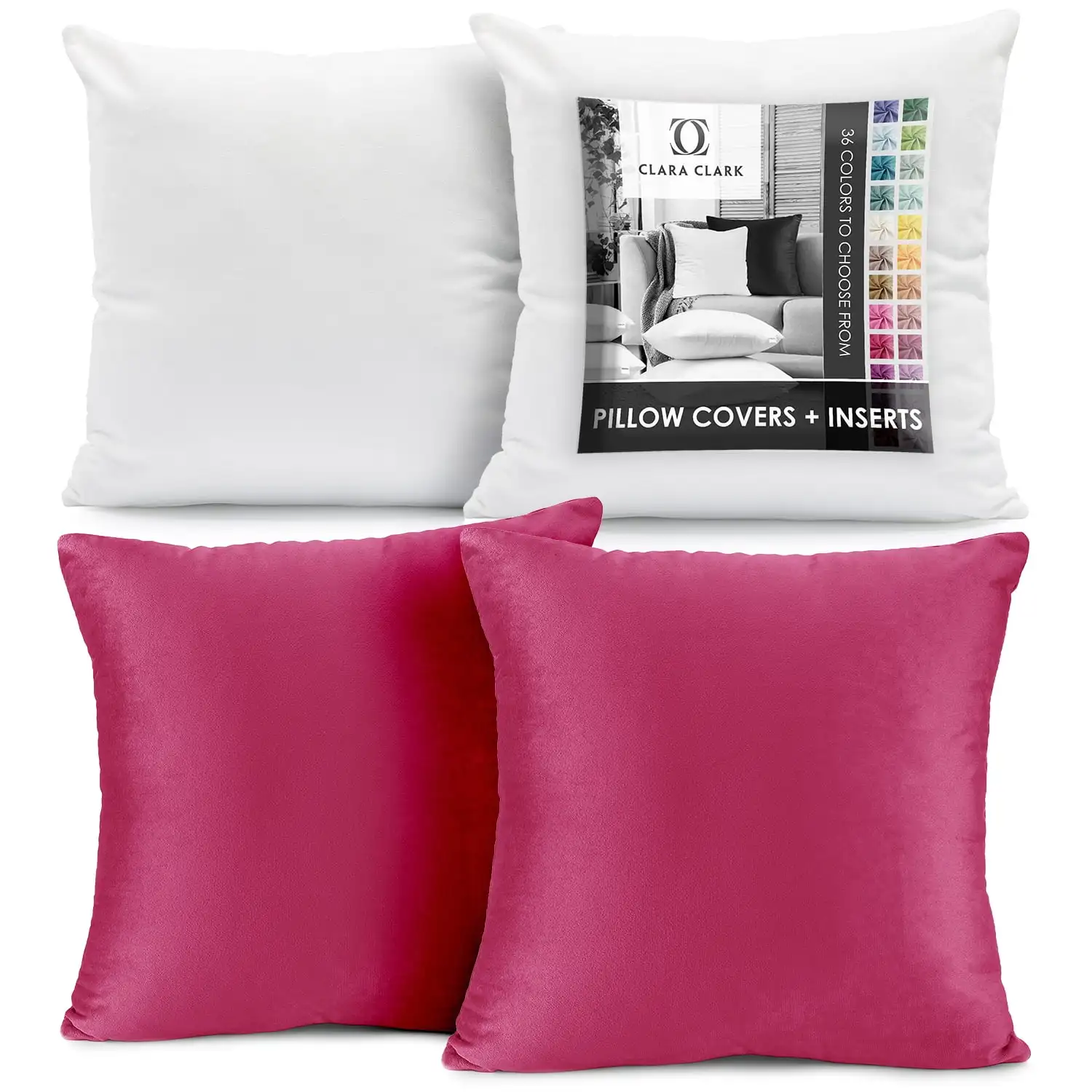Plush Solid Decorative Microfiber Square Throw Pillow Cover with Throw Pillow Insert for Couch, Hot Pink, 28x28, 4 Piece Decor
Plush Solid Decorative Microfiber Square Throw Pillow Cover with Throw Pillow Insert for Couch, Hot Pink, 28x28, 4 Piece Decor