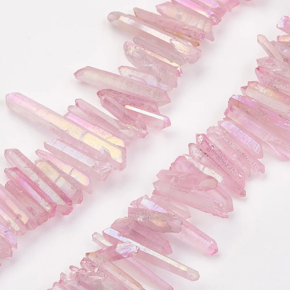 Irregular Strip Electroplated Natural Quartz Bead Strands Pink Quartz Bead for DIY Jewelry Bracelet Necklace 38~40pcs/strand
Irregular Strip Electroplated Natural Quartz Bead Strands Pink Quartz Bead for DIY Jewelry Bracelet Necklace 38~40pcs/strand