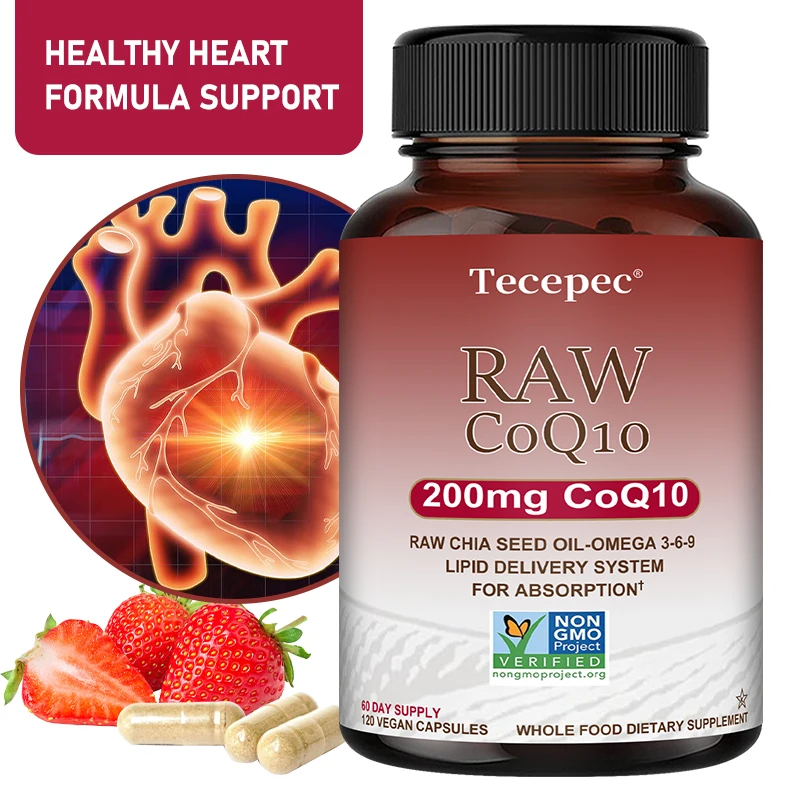CoQ10 200mg, with Omega 3 6 9 Supplement Raw CoQ10 Chia Seed Oil, Antioxidant, Support Heart Health, Balance Blood Circulation
CoQ10 200mg, with Omega 3 6 9 Supplement Raw CoQ10 Chia Seed Oil, Antioxidant, Support Heart Health, Balance Blood Circulation