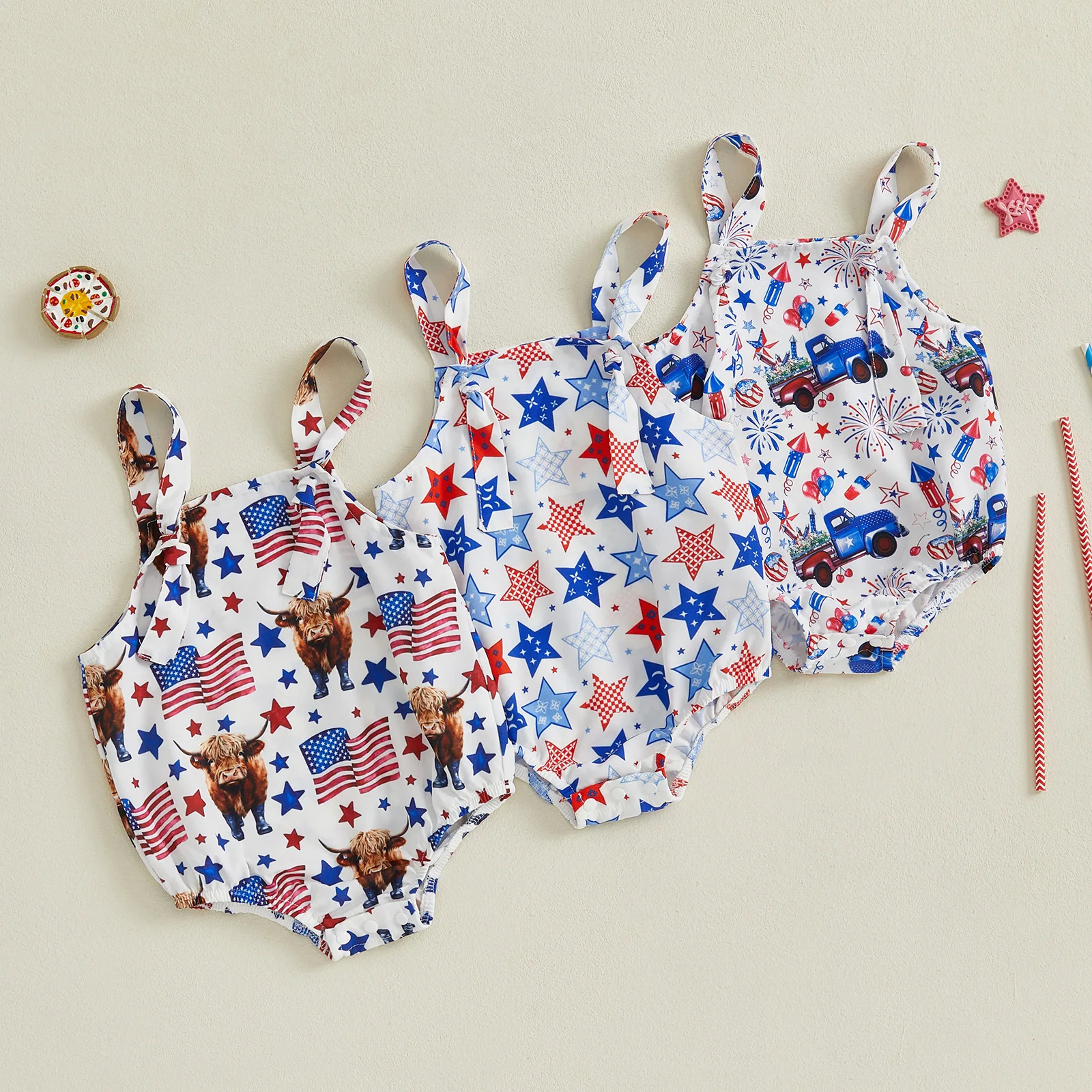 2025-02-25 Lioraitiin Baby Girl Patriotic Romper Casual Red White Blue Print Sleeveless Jumpsuit Newborn Toddler Cute Clothes
2025-02-25 Lioraitiin Baby Girl Patriotic Romper Casual Red White Blue Print Sleeveless Jumpsuit Newborn Toddler Cute Clothes