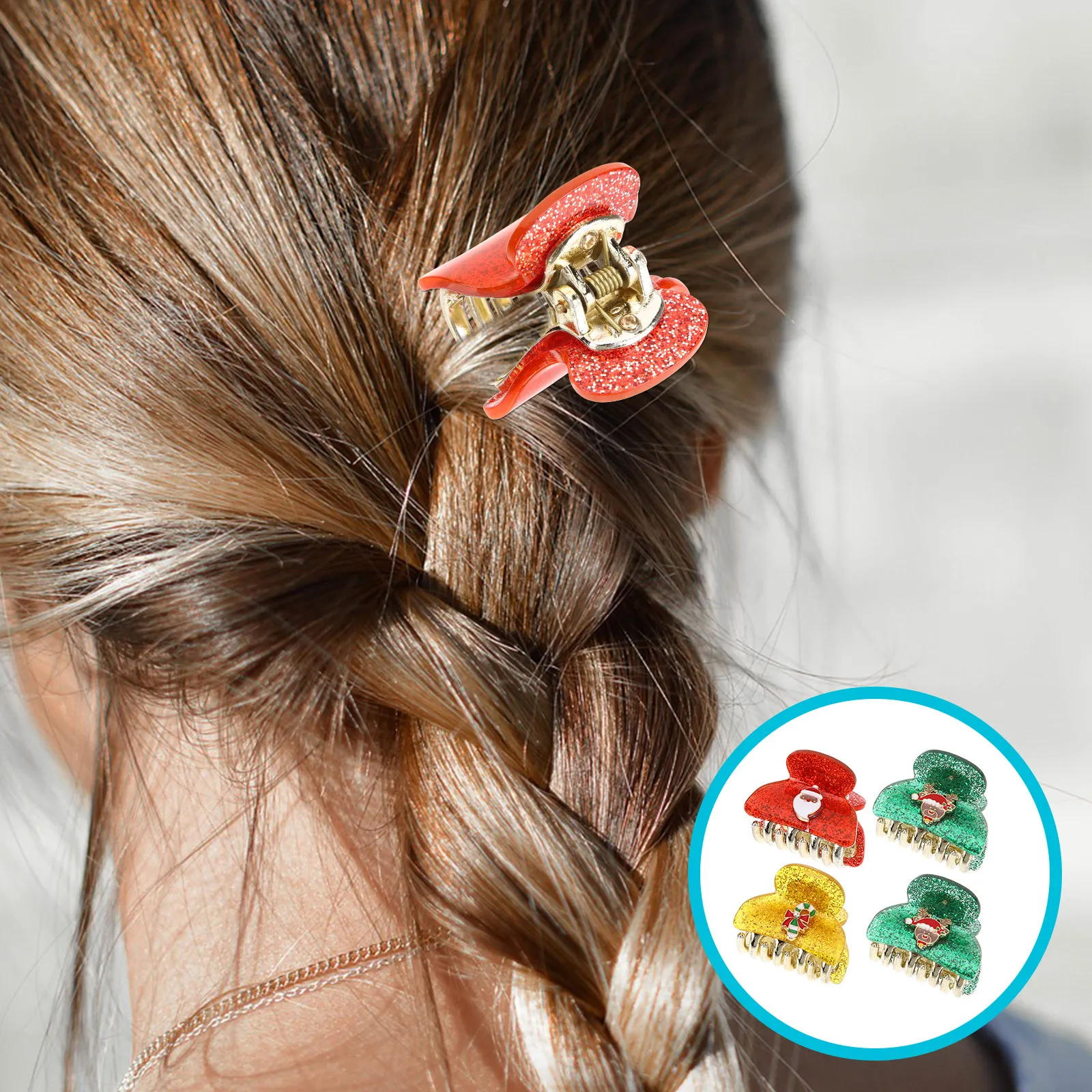 4Pcs Shark Clip Hair Accessories Small Christmas Claw Clips Decorative Styling for Holiday Party Thin Hair Women
4Pcs Shark Clip Hair Accessories Small Christmas Claw Clips Decorative Styling for Holiday Party Thin Hair Women