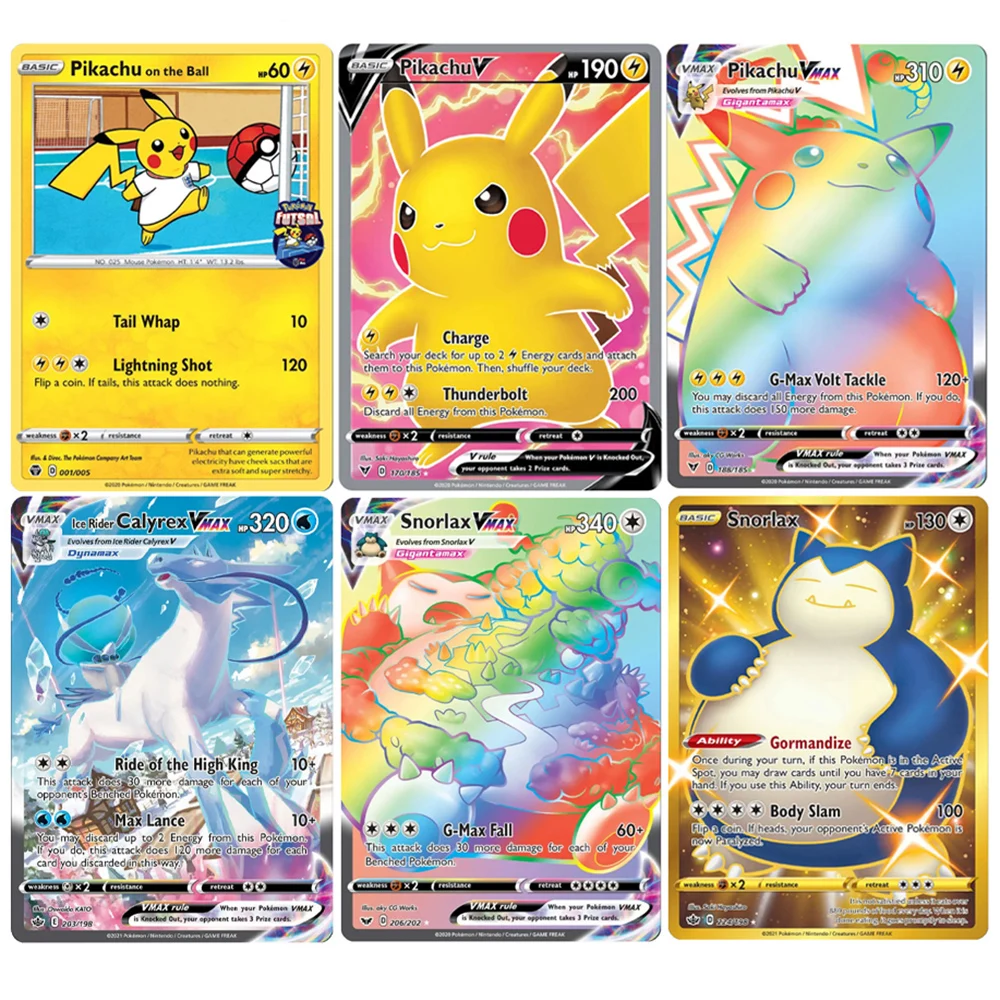 Фольгированные карты PKM Sword-Shield, карты PROXY VMAX Pikachu Calyrex Snorlax Marnie, редкие игровые коллекционные карты, игровые игрушки
Фольгированные карты PKM Sword-Shield, карты PROXY VMAX Pikachu Calyrex Snorlax Marnie, редкие игровые коллекционные карты, игровые игрушки
