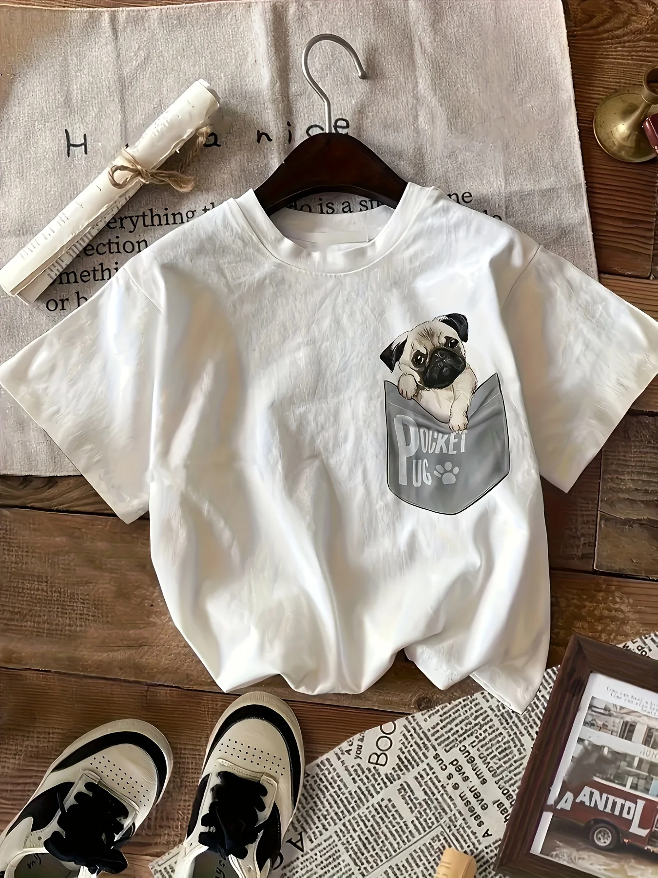 Puppy Dog Print Women Crew Neck T-Shirt Casual Fashion Short Sleeve Top for Spring & Summer Women's Clothing
Puppy Dog Print Women Crew Neck T-Shirt Casual Fashion Short Sleeve Top for Spring & Summer Women's Clothing