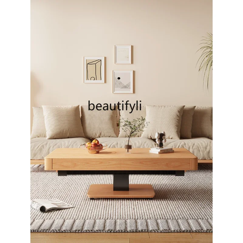 Solid Wood Multi-Functional Lifting Coffee Table Dual-Use Living Room Small Apartment Log Wind Heating Tea Table Household
Solid Wood Multi-Functional Lifting Coffee Table Dual-Use Living Room Small Apartment Log Wind Heating Tea Table Household