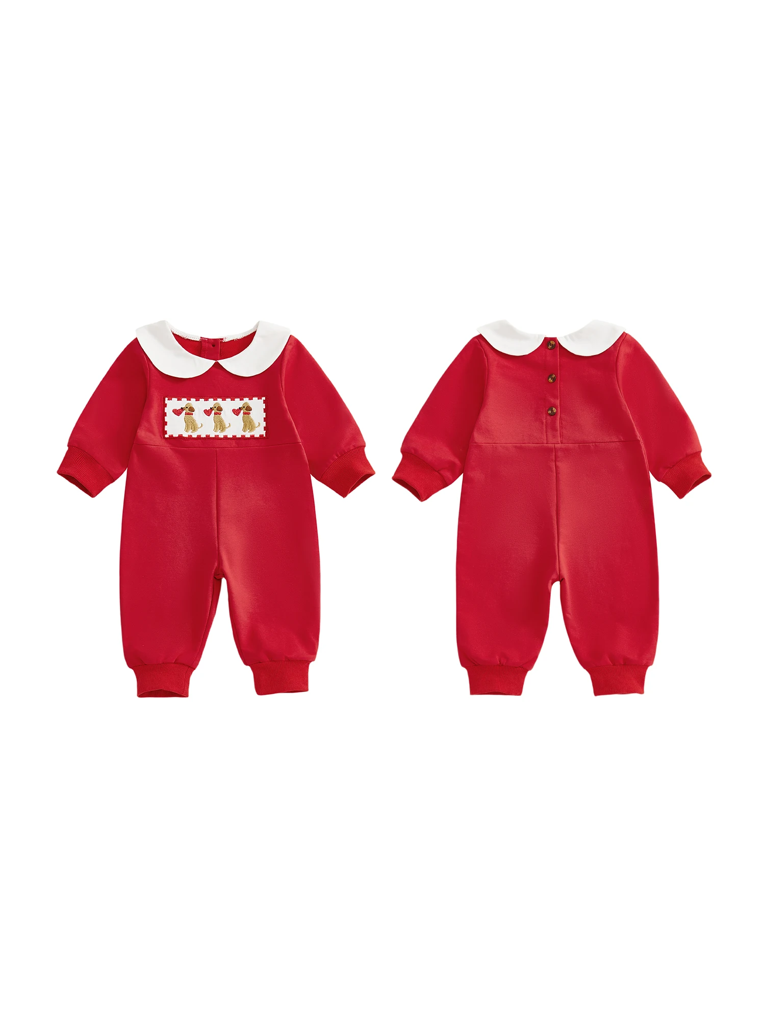 Комбинезон на День святого Валентина для младенцев с рюшами на воротнике и вышивкой в виде сердца, комбинезон с длинными рукавами для новорожденных девочек
Комбинезон на День святого Валентина для младенцев с рюшами на воротнике и вышивкой в виде сердца, комбинезон с длинными рукавами для новорожденных девочек