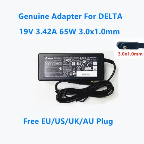 Genuine 19.0V 3.42A 65.0W 3.0x1.0mm DELTA ADP-65DE B Power Supply AC Adapter For ACER Laptop Charger