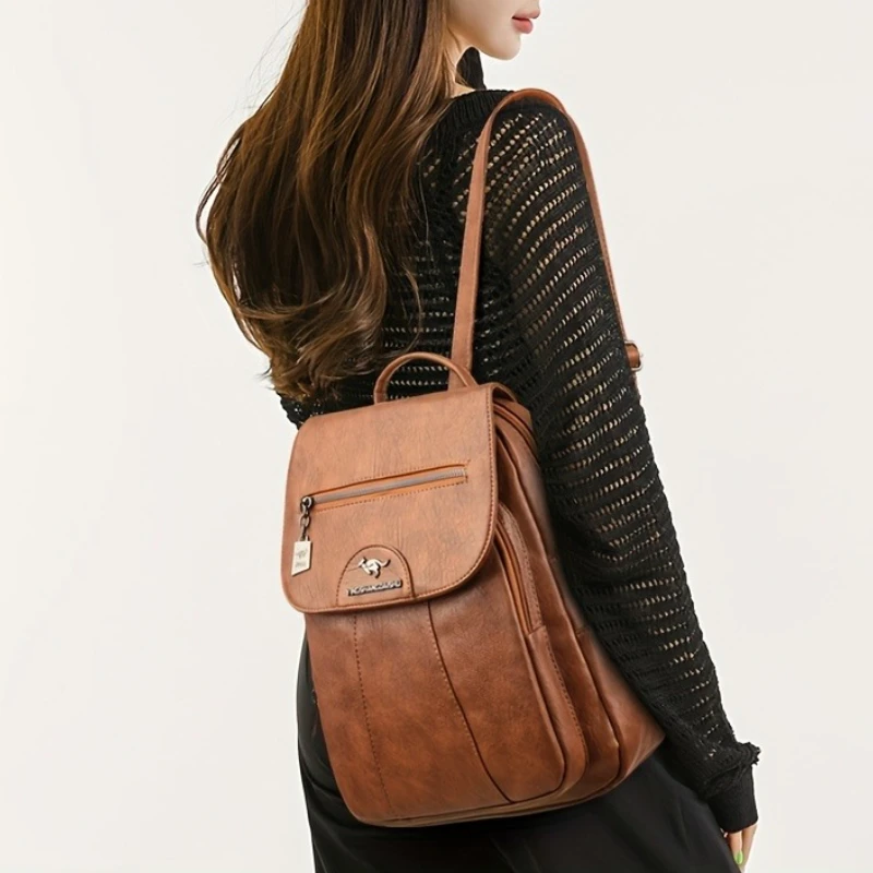 Новый женский рюкзак большой вместимости, модный и универсальный, с простым и винтажным дизайном, универсальные кожаные сумки
Новый женский рюкзак большой вместимости, модный и универсальный, с простым и винтажным дизайном, универсальные кожаные сумки