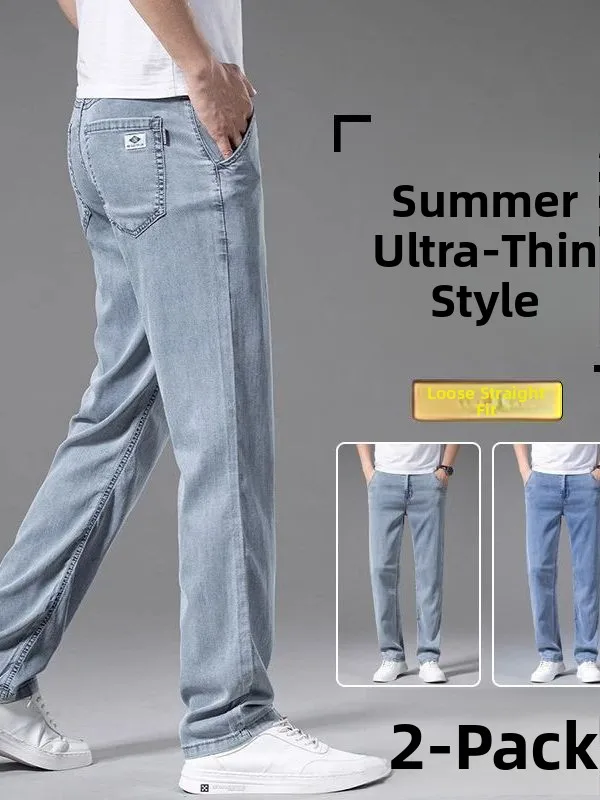 Ultra-Thin Summer Ice Silk Jeans Men's Loose Straight Casual High Elastici New Sle Top Match Long Pants Cotton Stretch Denim
Ultra-Thin Summer Ice Silk Jeans Men's Loose Straight Casual High Elastici New Sle Top Match Long Pants Cotton Stretch Denim