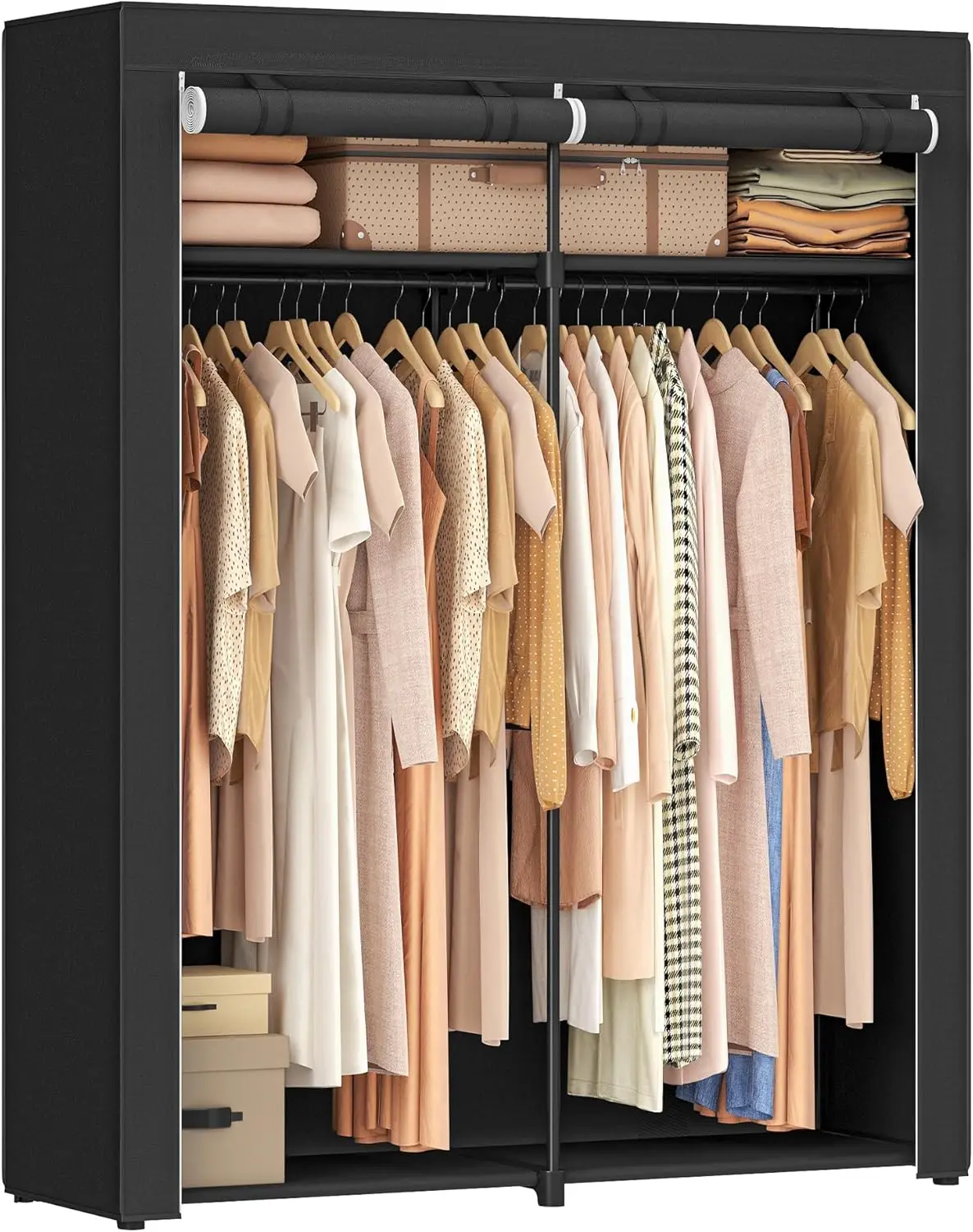 Portable Closet Wardrobe with Non-Woven Cover, 55.1 x 16.9 x 68.5 Inches, Black - Spacious Storage Organizer for Bedroom
Portable Closet Wardrobe with Non-Woven Cover, 55.1 x 16.9 x 68.5 Inches, Black - Spacious Storage Organizer for Bedroom