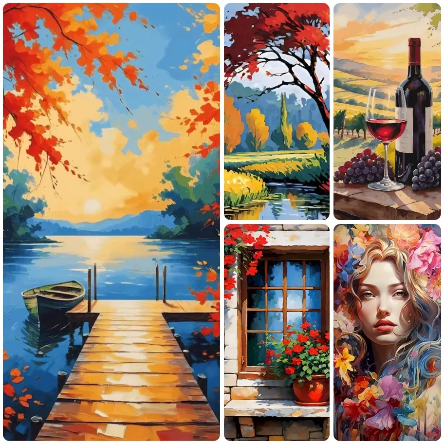 Autumn Lake Dock Oil Painting, Fall Leaves Sunset Wall Art for Living Room Decor Fun DIY Game for Family Time
Autumn Lake Dock Oil Painting, Fall Leaves Sunset Wall Art for Living Room Decor Fun DIY Game for Family Time