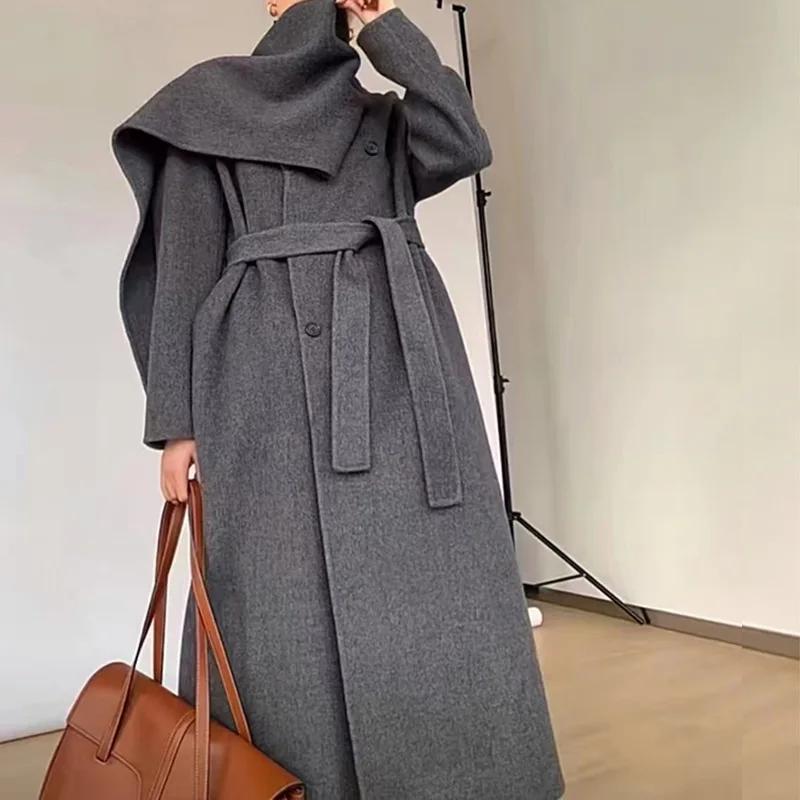 Casual Autumn Winter Scarf Collar Double-sided Wool Coat Women Loose Fashion Double-breasted Long Woolen Jacket Wool & Blends
Casual Autumn Winter Scarf Collar Double-sided Wool Coat Women Loose Fashion Double-breasted Long Woolen Jacket Wool & Blends