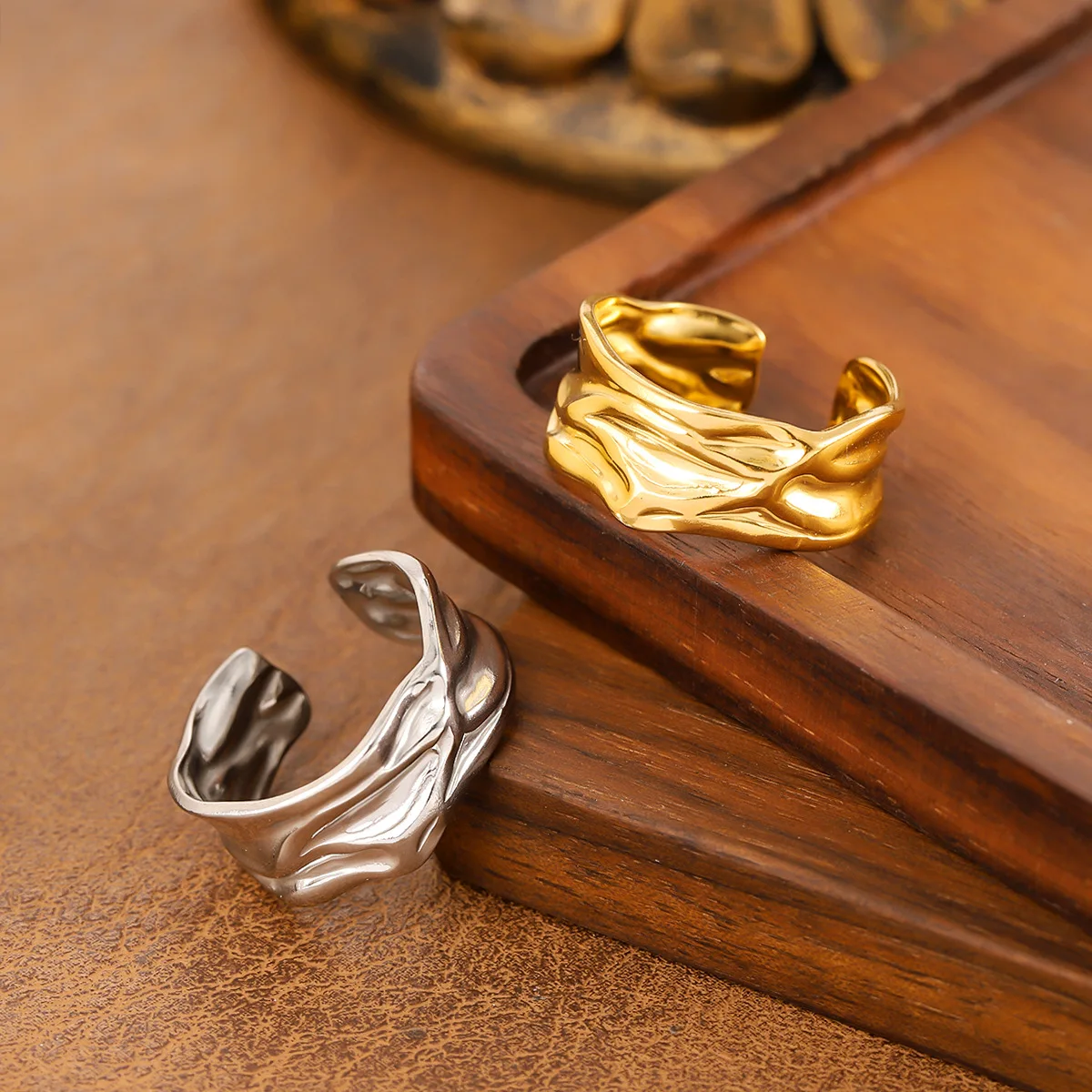 Irregular Concave Surface Open Rings for Stainless Steel Titanium Steel Minimalist Luxury Advanced Sense Adjustable Finger Jewel
Irregular Concave Surface Open Rings for Stainless Steel Titanium Steel Minimalist Luxury Advanced Sense Adjustable Finger Jewel