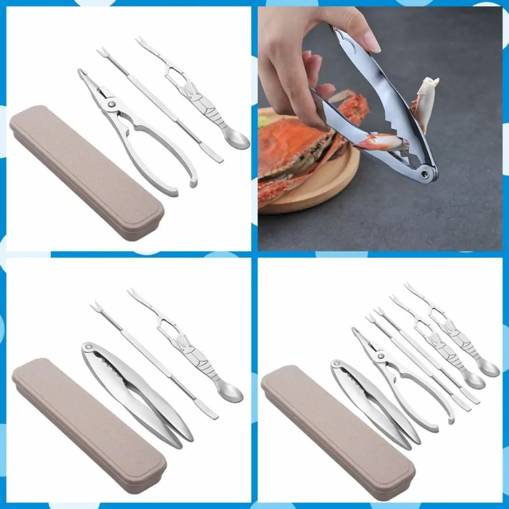 3/6pcs Crab Eating Tools Stainless Steel Seafood Tool Set Printed Professional Lobster Pliers with Box Nut Pliers Shrimp
3/6pcs Crab Eating Tools Stainless Steel Seafood Tool Set Printed Professional Lobster Pliers with Box Nut Pliers Shrimp