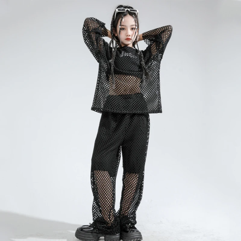 2024 Children Black Mesh Hiphop Outfits For Girls Jazz Modern Dance Performance Stage Costumes Hip Hop Stage Clothes DQS16617
2024 Children Black Mesh Hiphop Outfits For Girls Jazz Modern Dance Performance Stage Costumes Hip Hop Stage Clothes DQS16617