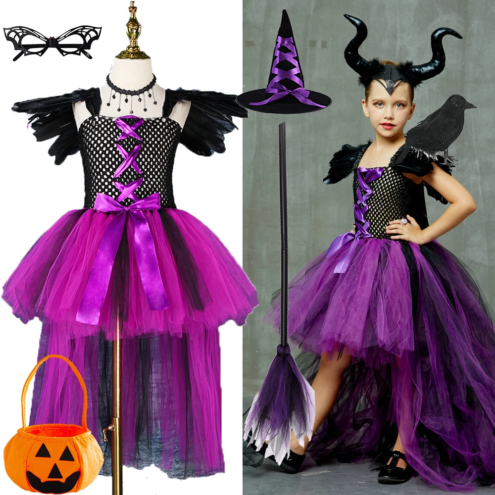 Halloween Costumes Maleficent long tail skirt Witch Bat Purple Children Dress Halloween Carnival Party Cosplay Costumes Dress Up
Halloween Costumes Maleficent long tail skirt Witch Bat Purple Children Dress Halloween Carnival Party Cosplay Costumes Dress Up