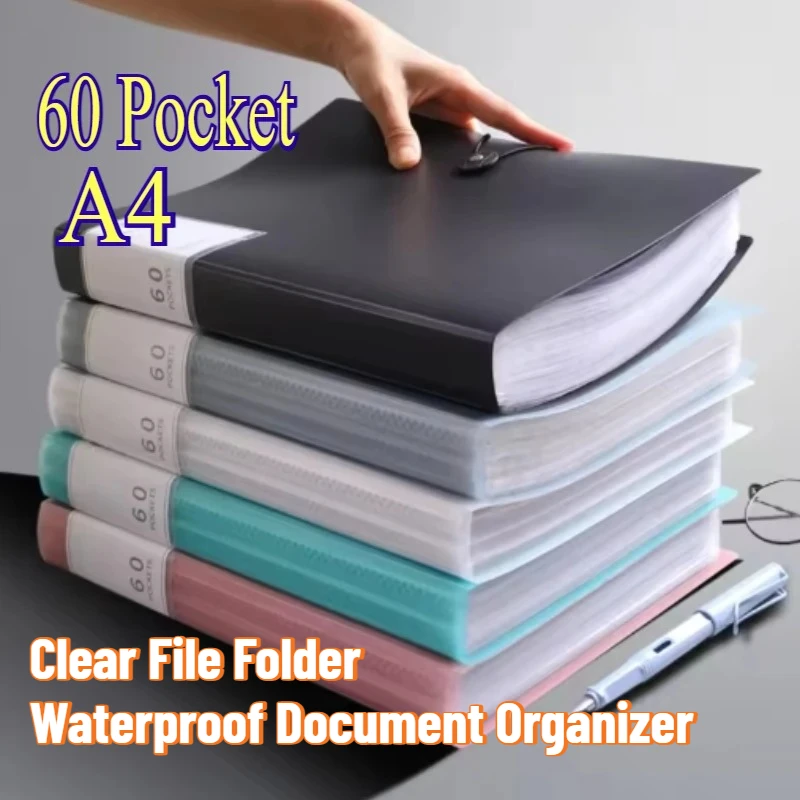60 Pocket A4 Folder File Bag, Suitable for Storing A4 Sized Documents Such As Test Papers, High Transparency and Waterproof
60 Pocket A4 Folder File Bag, Suitable for Storing A4 Sized Documents Such As Test Papers, High Transparency and Waterproof