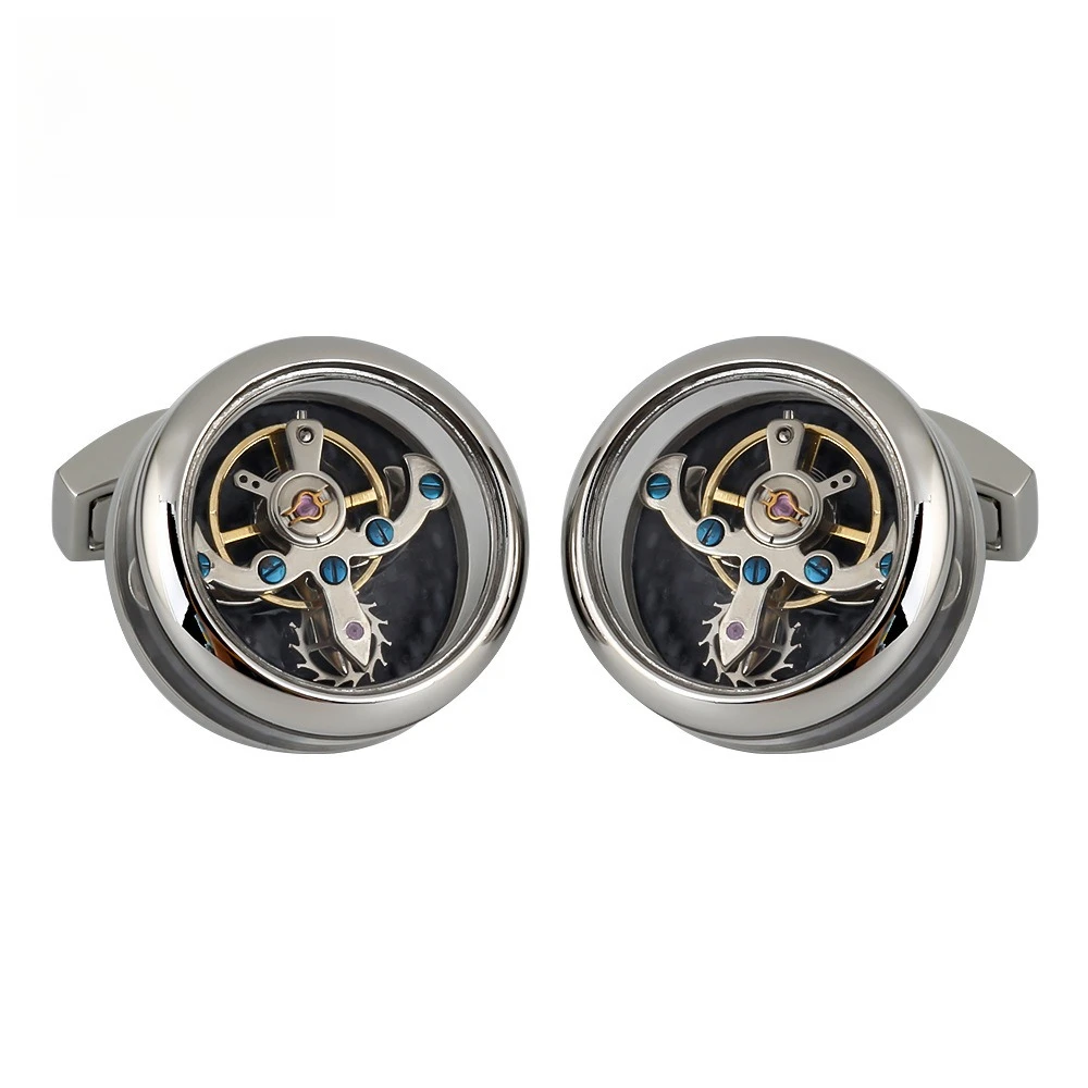 Hollow Transparent Tourbillon Cufflinks, Light Luxury Gold Movement Balance Wheel Rotation Function Cufflinks
Hollow Transparent Tourbillon Cufflinks, Light Luxury Gold Movement Balance Wheel Rotation Function Cufflinks