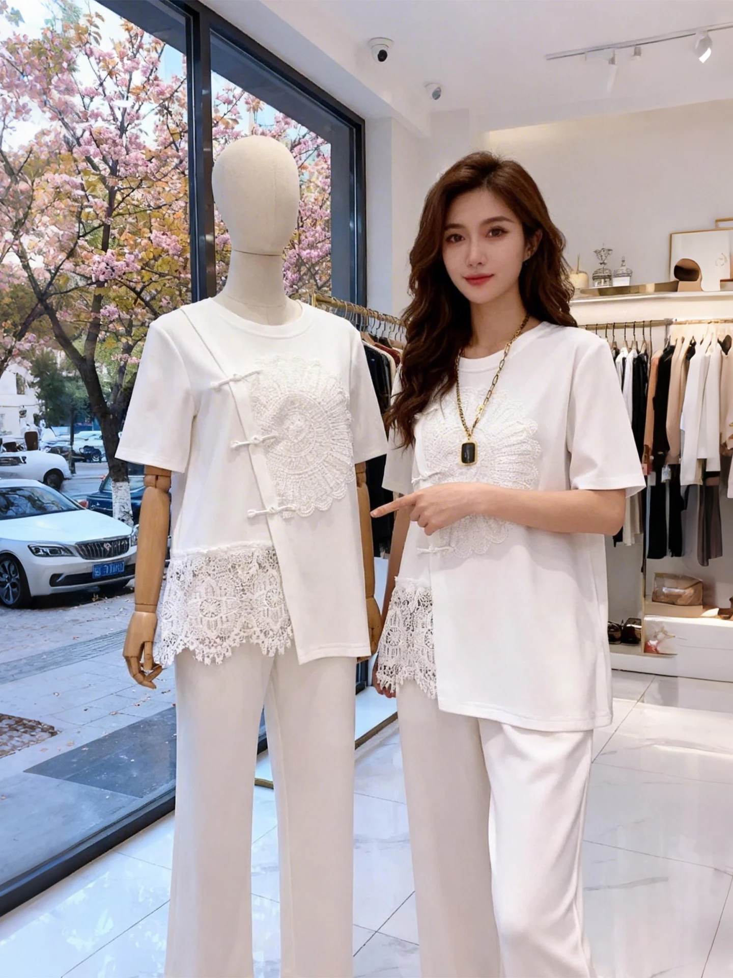 2026 New Lace Splicing Short Sleeve T-Shirt Women's Summer Design White Slimming Versatile Commute Top Korean Style Spring Su...
2026 New Lace Splicing Short Sleeve T-Shirt Women's Summer Design White Slimming Versatile Commute Top Korean Style Spring Su...