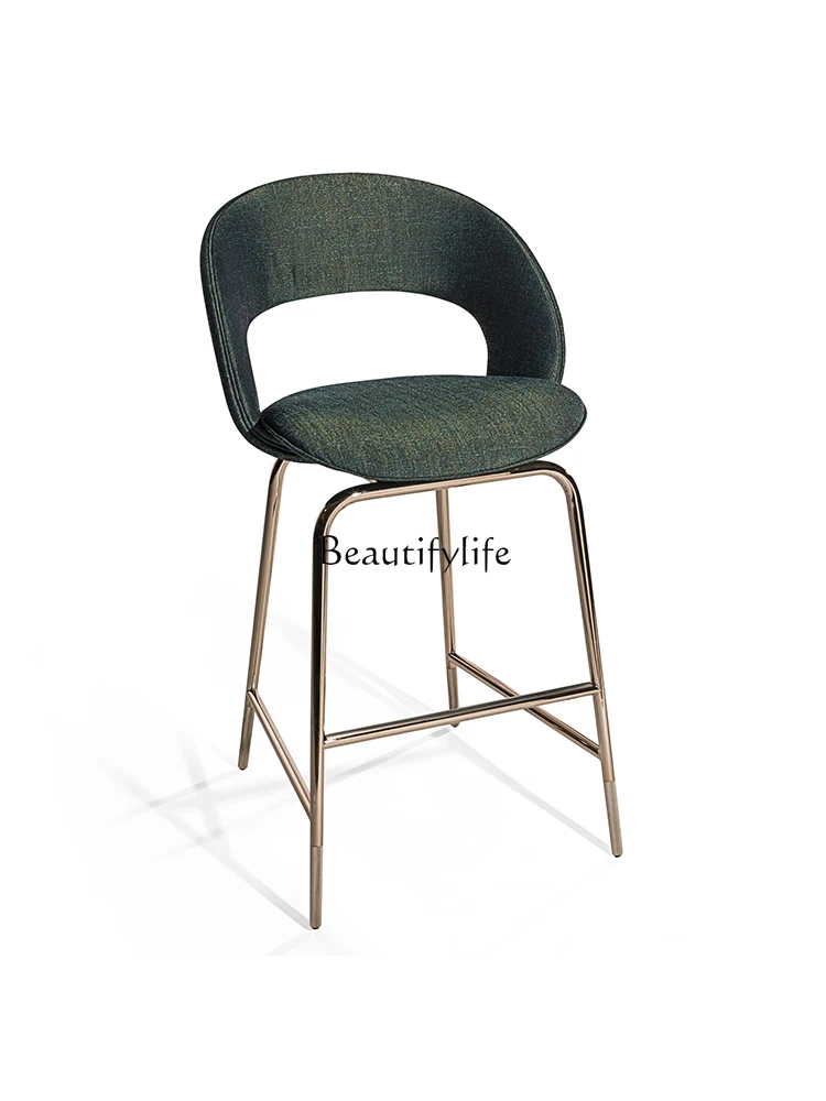 Italian light luxury stainless steel bar back chair high-end household island high chair
Italian light luxury stainless steel bar back chair high-end household island high chair