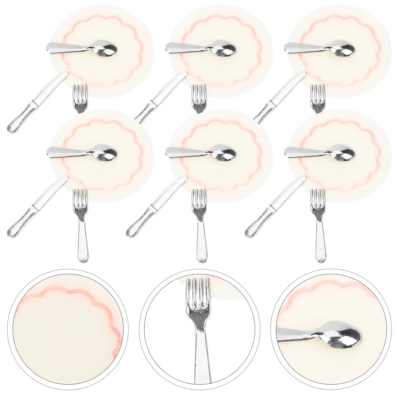 Набор из 6 миниатюрных столовых приборов: реалистичные цвета, аксессуары для кукольного домика, миниатюрные тарелки, вилки, ложки
Набор из 6 миниатюрных столовых приборов: реалистичные цвета, аксессуары для кукольного домика, миниатюрные тарелки, вилки, ложки
