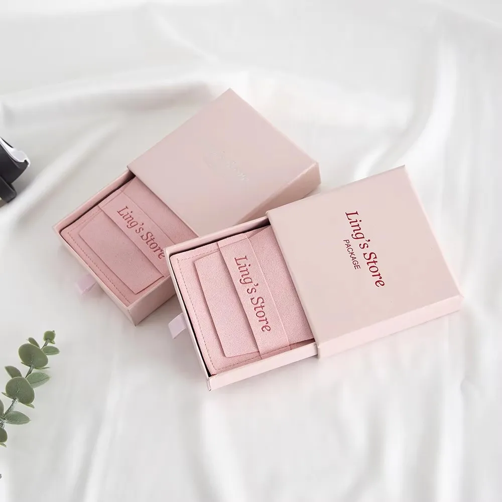 Customized Logo Pink Drawer Box Microfiber Pressure Strip Bags Gift Box Necklace Earrings Jewelry Storage Container Wedding Gift
Customized Logo Pink Drawer Box Microfiber Pressure Strip Bags Gift Box Necklace Earrings Jewelry Storage Container Wedding Gift