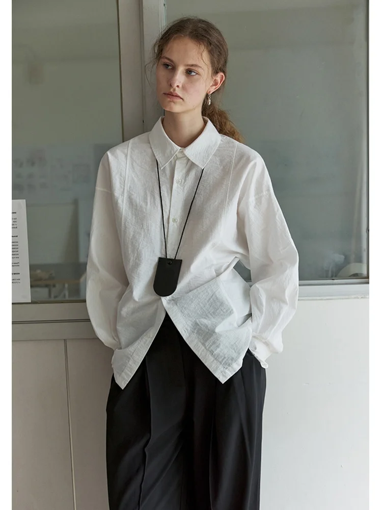 Retro Textured White Shirt Women's Spring Back Button Waist Cinching Slimming Commute Shirt Top Korean Style Loose Fit Long S...
Retro Textured White Shirt Women's Spring Back Button Waist Cinching Slimming Commute Shirt Top Korean Style Loose Fit Long S...