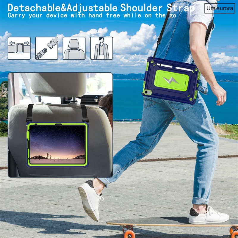 For IPad 7 8 9th 10.2 10th 10.9 11th A16 12th Gen 11 inch A19 Air 2 9.7 Pro 10.5 Shockproof Armor Funda Stand Strap Tablet Case
For IPad 7 8 9th 10.2 10th 10.9 11th A16 12th Gen 11 inch A19 Air 2 9.7 Pro 10.5 Shockproof Armor Funda Stand Strap Tablet Case
