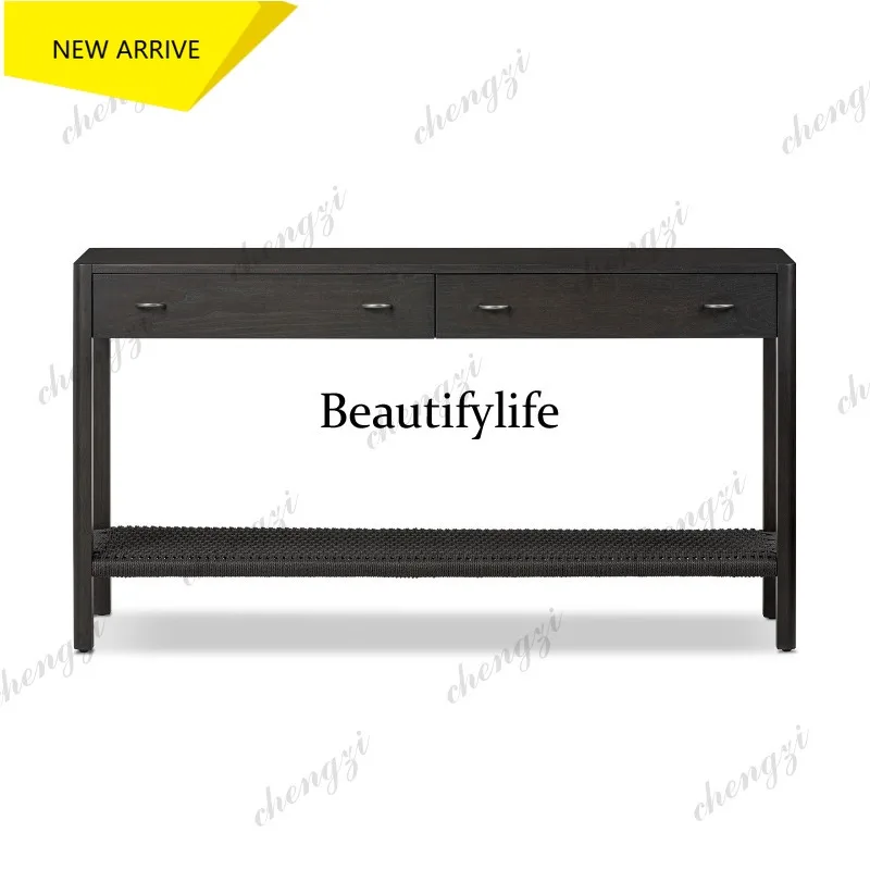 M178 French retro solid wood porch table American storage cabinet foyer decorative cabinet rattan weaving case
M178 French retro solid wood porch table American storage cabinet foyer decorative cabinet rattan weaving case