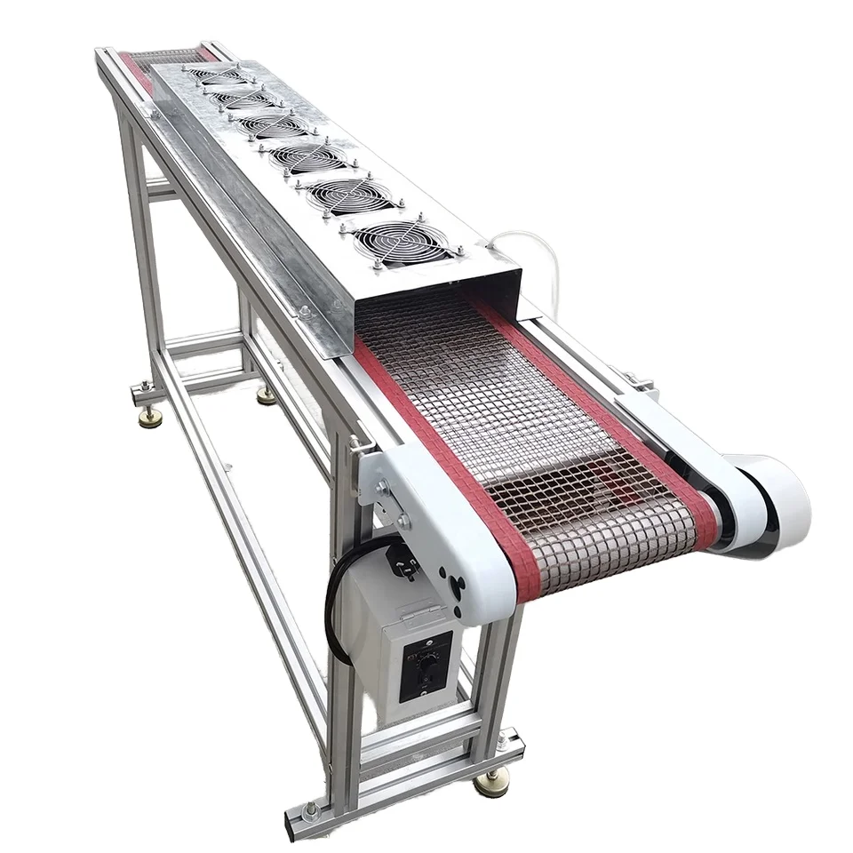 CE High Temperature Food Wire Mesh Belt Conveyor Machine with Cooling Fan for Injection Molding Machine Food Processing Plant
CE High Temperature Food Wire Mesh Belt Conveyor Machine with Cooling Fan for Injection Molding Machine Food Processing Plant