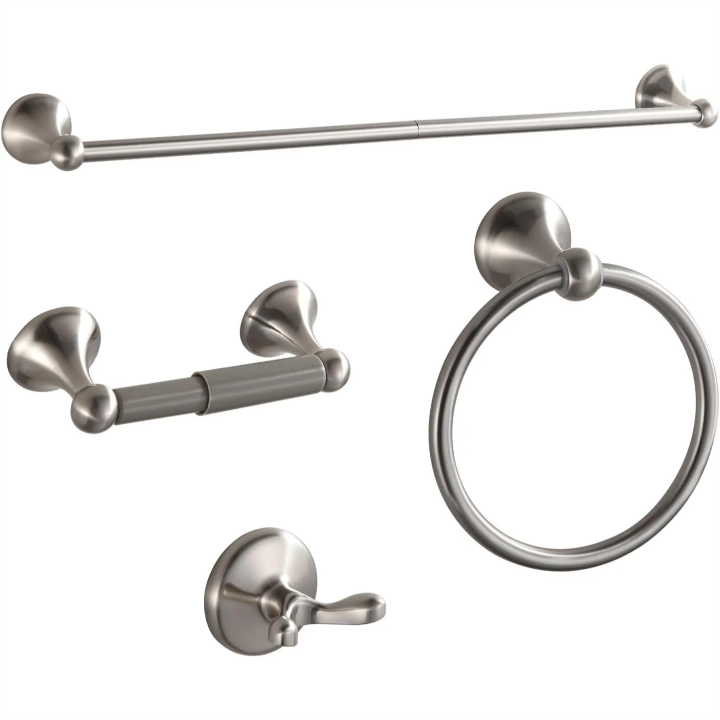 Bathroom Accessories Set 4-Piece Glossy Stainless Steel Expandable Towel Bar Wall Mounted Towel Ring Robe Hook Toilet Paper
Bathroom Accessories Set 4-Piece Glossy Stainless Steel Expandable Towel Bar Wall Mounted Towel Ring Robe Hook Toilet Paper
